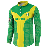 Custom Nigeria Cricket Button Sweatshirt Go Yellow Greens - Wonder Print Shop