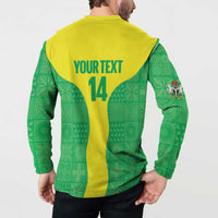 Custom Nigeria Cricket Button Sweatshirt Go Yellow Greens - Wonder Print Shop