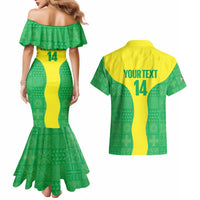 Custom Nigeria Cricket Couples Matching Mermaid Dress and Hawaiian Shirt Go Yellow Greens - Wonder Print Shop