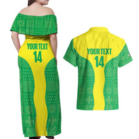 Custom Nigeria Cricket Couples Matching Off Shoulder Maxi Dress and Hawaiian Shirt Go Yellow Greens - Wonder Print Shop