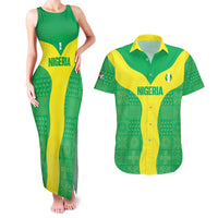 Custom Nigeria Cricket Couples Matching Tank Maxi Dress and Hawaiian Shirt Go Yellow Greens - Wonder Print Shop