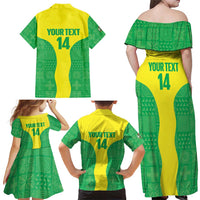 Custom Nigeria Cricket Family Matching Off Shoulder Maxi Dress and Hawaiian Shirt Go Yellow Greens - Wonder Print Shop