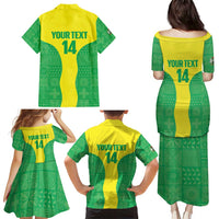 Custom Nigeria Cricket Family Matching Puletasi and Hawaiian Shirt Go Yellow Greens - Wonder Print Shop