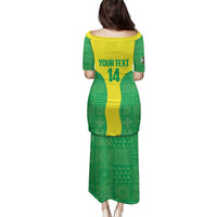 Custom Nigeria Cricket Family Matching Puletasi and Hawaiian Shirt Go Yellow Greens - Wonder Print Shop