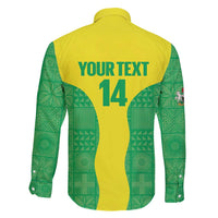 Custom Nigeria Cricket Family Matching Short Sleeve Bodycon Dress and Hawaiian Shirt Go Yellow Greens - Wonder Print Shop