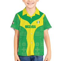 Custom Nigeria Cricket Family Matching Short Sleeve Bodycon Dress and Hawaiian Shirt Go Yellow Greens - Wonder Print Shop