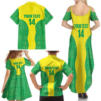 Custom Nigeria Cricket Family Matching Summer Maxi Dress and Hawaiian Shirt Go Yellow Greens - Wonder Print Shop