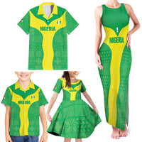Custom Nigeria Cricket Family Matching Tank Maxi Dress and Hawaiian Shirt Go Yellow Greens - Wonder Print Shop