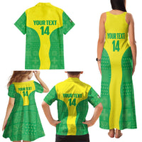 Custom Nigeria Cricket Family Matching Tank Maxi Dress and Hawaiian Shirt Go Yellow Greens - Wonder Print Shop