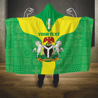 Custom Nigeria Cricket Hooded Blanket Go Yellow Greens - Wonder Print Shop