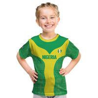 Custom Nigeria Cricket Kid T Shirt Go Yellow Greens - Wonder Print Shop