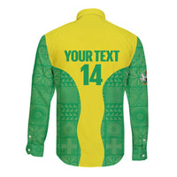 Custom Nigeria Cricket Long Sleeve Button Shirt Go Yellow Greens - Wonder Print Shop