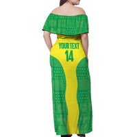 Custom Nigeria Cricket Off Shoulder Maxi Dress Go Yellow Greens - Wonder Print Shop