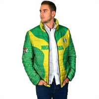 Custom Nigeria Cricket Padded Jacket Go Yellow Greens - Wonder Print Shop