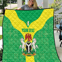 Custom Nigeria Cricket Quilt Go Yellow Greens - Wonder Print Shop