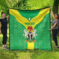 Custom Nigeria Cricket Quilt Go Yellow Greens - Wonder Print Shop