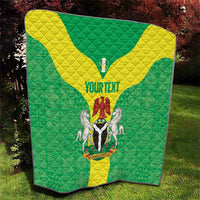 Custom Nigeria Cricket Quilt Go Yellow Greens - Wonder Print Shop