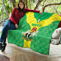 Custom Nigeria Cricket Quilt Go Yellow Greens - Wonder Print Shop