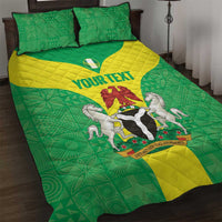 Custom Nigeria Cricket Quilt Bed Set Go Yellow Greens - Wonder Print Shop