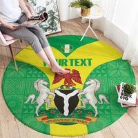 Custom Nigeria Cricket Round Carpet Go Yellow Greens - Wonder Print Shop