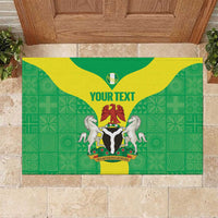 Custom Nigeria Cricket Rubber Doormat Go Yellow Greens - Wonder Print Shop