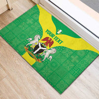 Custom Nigeria Cricket Rubber Doormat Go Yellow Greens - Wonder Print Shop