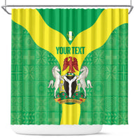 Custom Nigeria Cricket Shower Curtain Go Yellow Greens - Wonder Print Shop
