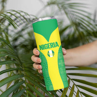 Custom Nigeria Cricket Skinny Tumbler Go Yellow Greens - Wonder Print Shop