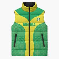 Custom Nigeria Cricket Sleeveless Puffer Jacket Go Yellow Greens - Wonder Print Shop