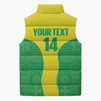 Custom Nigeria Cricket Sleeveless Puffer Jacket Go Yellow Greens - Wonder Print Shop