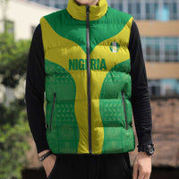 Custom Nigeria Cricket Sleeveless Puffer Jacket Go Yellow Greens - Wonder Print Shop