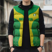 Custom Nigeria Cricket Sleeveless Puffer Jacket Go Yellow Greens - Wonder Print Shop