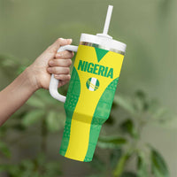 Custom Nigeria Cricket Tumbler With Handle Go Yellow Greens - Wonder Print Shop