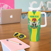 Custom Nigeria Cricket Tumbler With Handle Go Yellow Greens - Wonder Print Shop