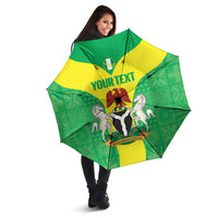 Custom Nigeria Cricket Umbrella Go Yellow Greens - Wonder Print Shop