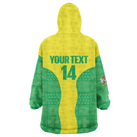 Custom Nigeria Cricket Wearable Blanket Hoodie Go Yellow Greens - Wonder Print Shop