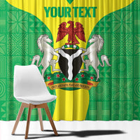 Custom Nigeria Cricket Window Curtain Go Yellow Greens - Wonder Print Shop