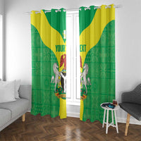 Custom Nigeria Cricket Window Curtain Go Yellow Greens - Wonder Print Shop