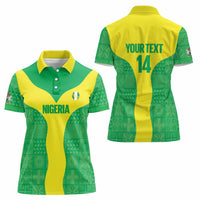 Custom Nigeria Cricket Women Polo Shirt Go Yellow Greens - Wonder Print Shop