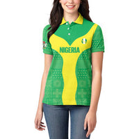 Custom Nigeria Cricket Women Polo Shirt Go Yellow Greens - Wonder Print Shop