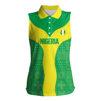 Custom Nigeria Cricket Women Sleeveless Polo Shirt Go Yellow Greens - Wonder Print Shop