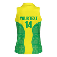 Custom Nigeria Cricket Women Sleeveless Polo Shirt Go Yellow Greens - Wonder Print Shop