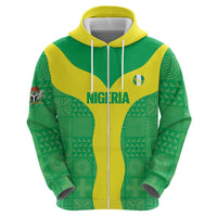 Custom Nigeria Cricket Zip Hoodie Go Yellow Greens - Wonder Print Shop