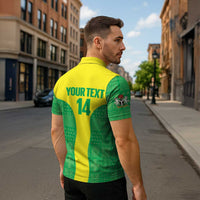 Custom Nigeria Cricket Zipper Polo Shirt Go Yellow Greens - Wonder Print Shop