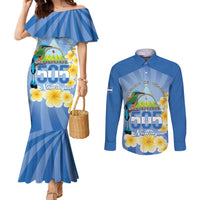 Personalized Nicaragua Independence Day Couples Matching Mermaid Dress and Long Sleeve Button Shirt 505 Proud Guardabarranco Sacuanjoche - Wonder Print Shop