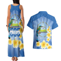 Personalized Nicaragua Independence Day Couples Matching Tank Maxi Dress and Hawaiian Shirt 505 Proud Guardabarranco Sacuanjoche - Wonder Print Shop