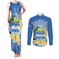 Personalized Nicaragua Independence Day Couples Matching Tank Maxi Dress and Long Sleeve Button Shirt 505 Proud Guardabarranco Sacuanjoche - Wonder Print Shop