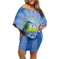 Personalized Nicaragua Independence Day Family Matching Off Shoulder Short Dress and Hawaiian Shirt 505 Proud Guardabarranco Sacuanjoche - Wonder Print Shop