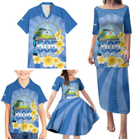 Personalized Nicaragua Independence Day Family Matching Puletasi and Hawaiian Shirt 505 Proud Guardabarranco Sacuanjoche - Wonder Print Shop
