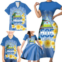 Personalized Nicaragua Independence Day Family Matching Short Sleeve Bodycon Dress and Hawaiian Shirt 505 Proud Guardabarranco Sacuanjoche - Wonder Print Shop